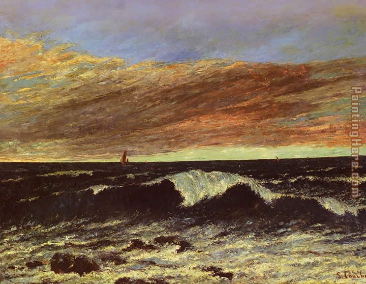 The Wave 1 painting - Gustave Courbet The Wave 1 art painting